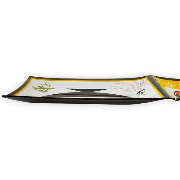 VTG 1950s Houze Art Glass Tray Salad Dressing Recipe MCM Bent Glass Relish 17.5" - Picture 8 of 16